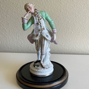 Antique Porcelain Rococo Male Statuette Figurine On Detached Base.